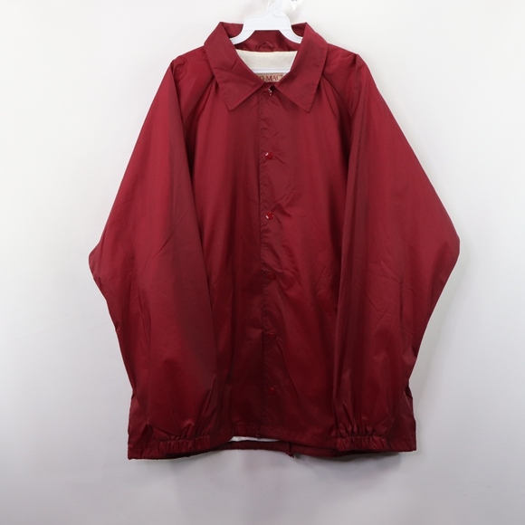 90s Big Mac Mens XL Tall Lined Coaches Jacket Red - Picture 1 of 7
